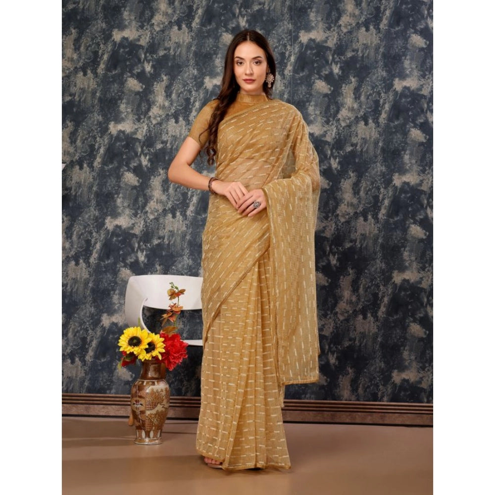 Sensational Linen Line Saree With Blouse Piece