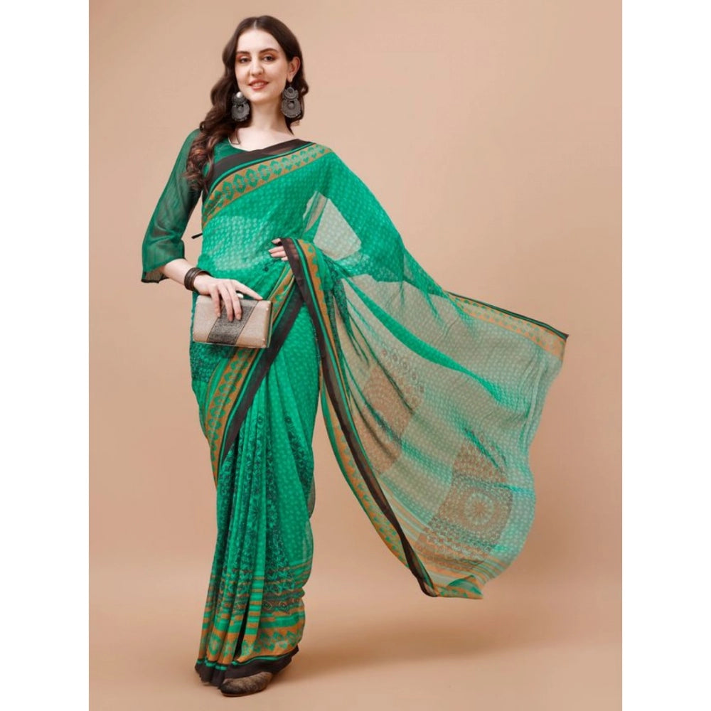 Fashionable Weightless Floral Printed Saree With Blouse Piece