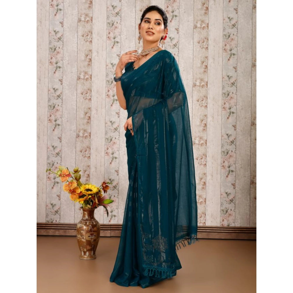 Stylish Chiffon Fabric Line Saree With Blouse Piece