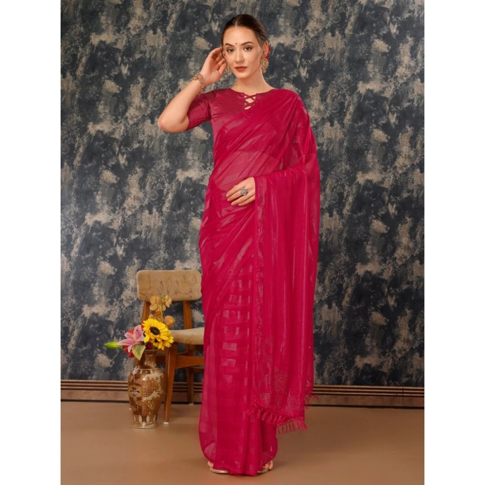 Stylish Chiffon Fabric Line Saree With Blouse Piece