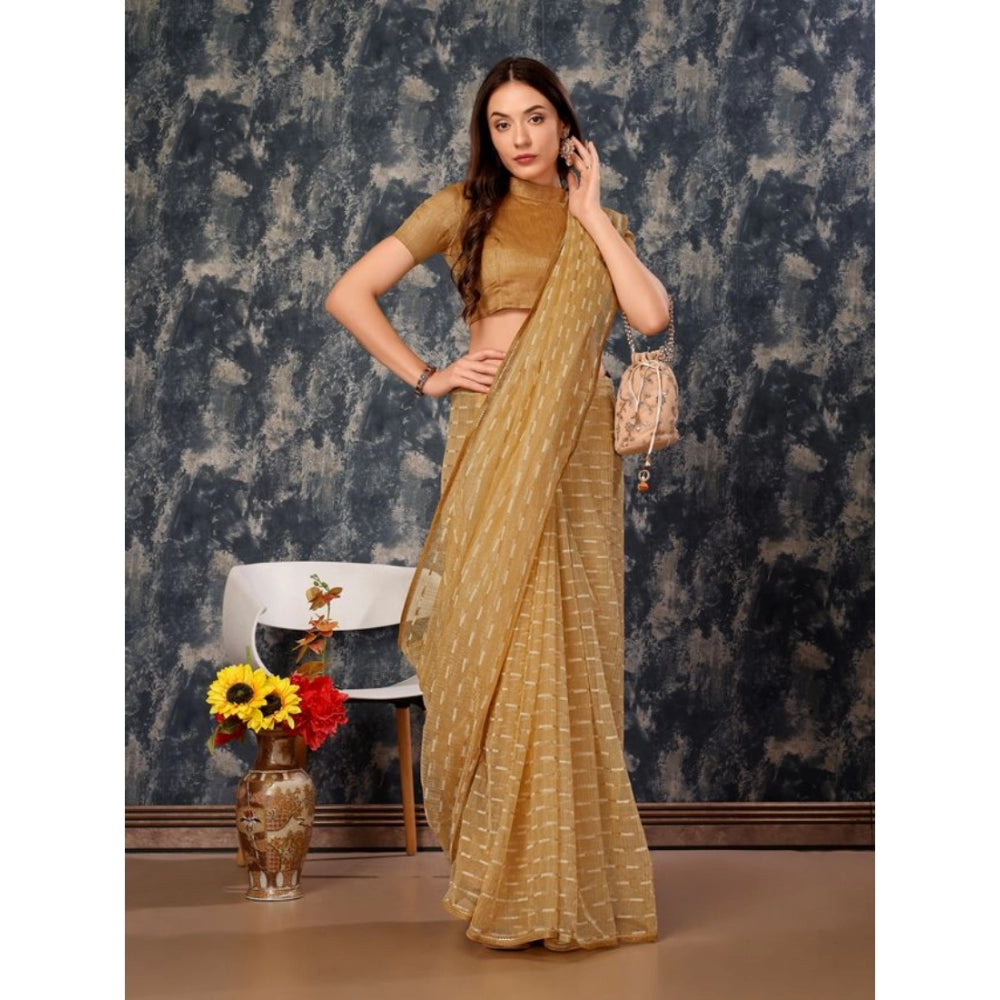 Sensational Linen Line Saree With Blouse Piece