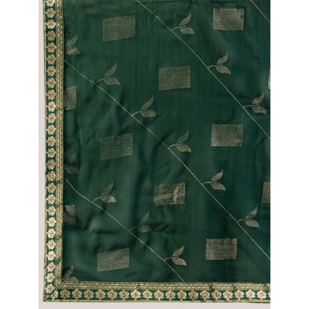 Versatile Zomto Patta Chiffon Saree With Blouse Piece