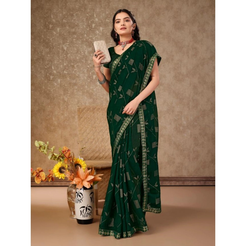 Versatile Zomto Patta Chiffon Saree With Blouse Piece