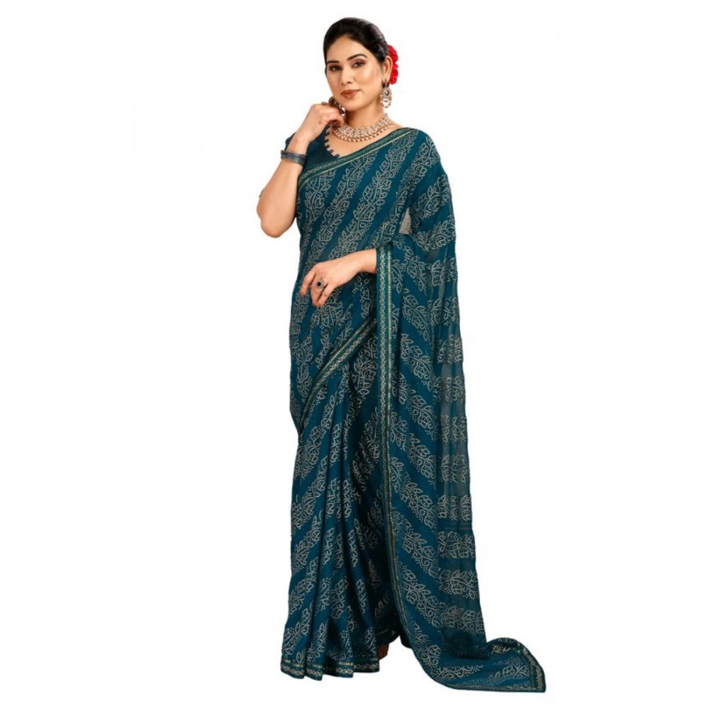 Ethnic Zomto Bandhani Saree With Blouse Piece