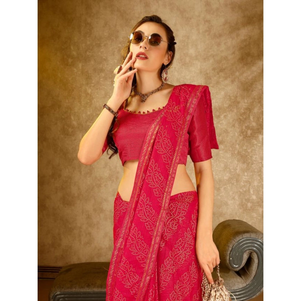 Ethnic Zomto Bandhani Saree With Blouse Piece