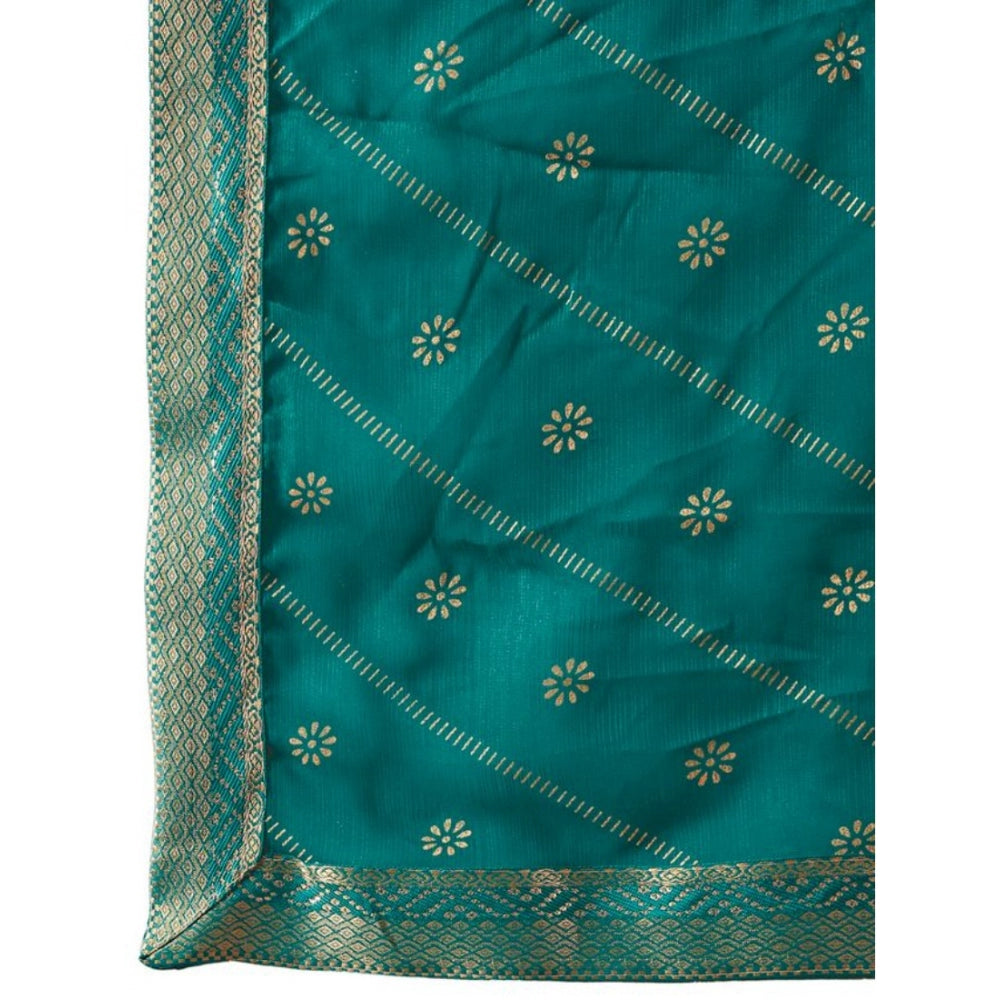 Ethnic Zomto Bandhani Saree With Blouse Piece