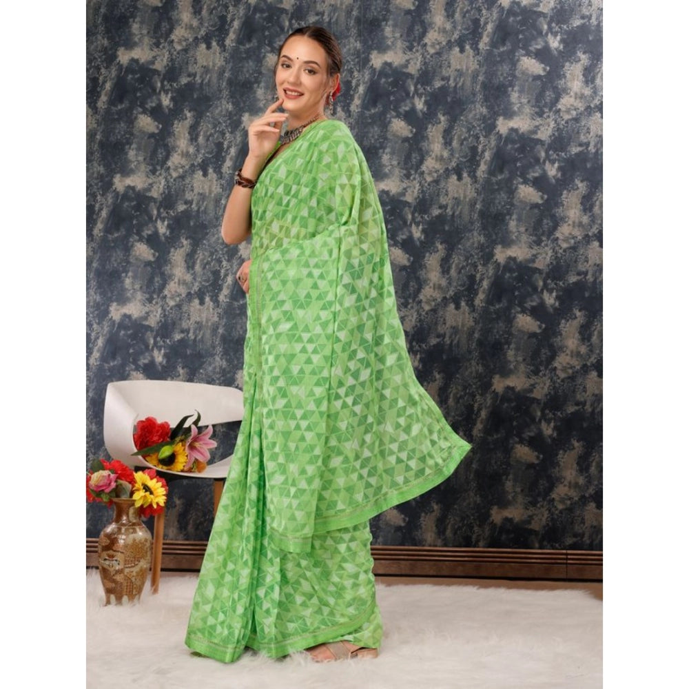 Elegant Zomto Printed Saree With Blouse Piece