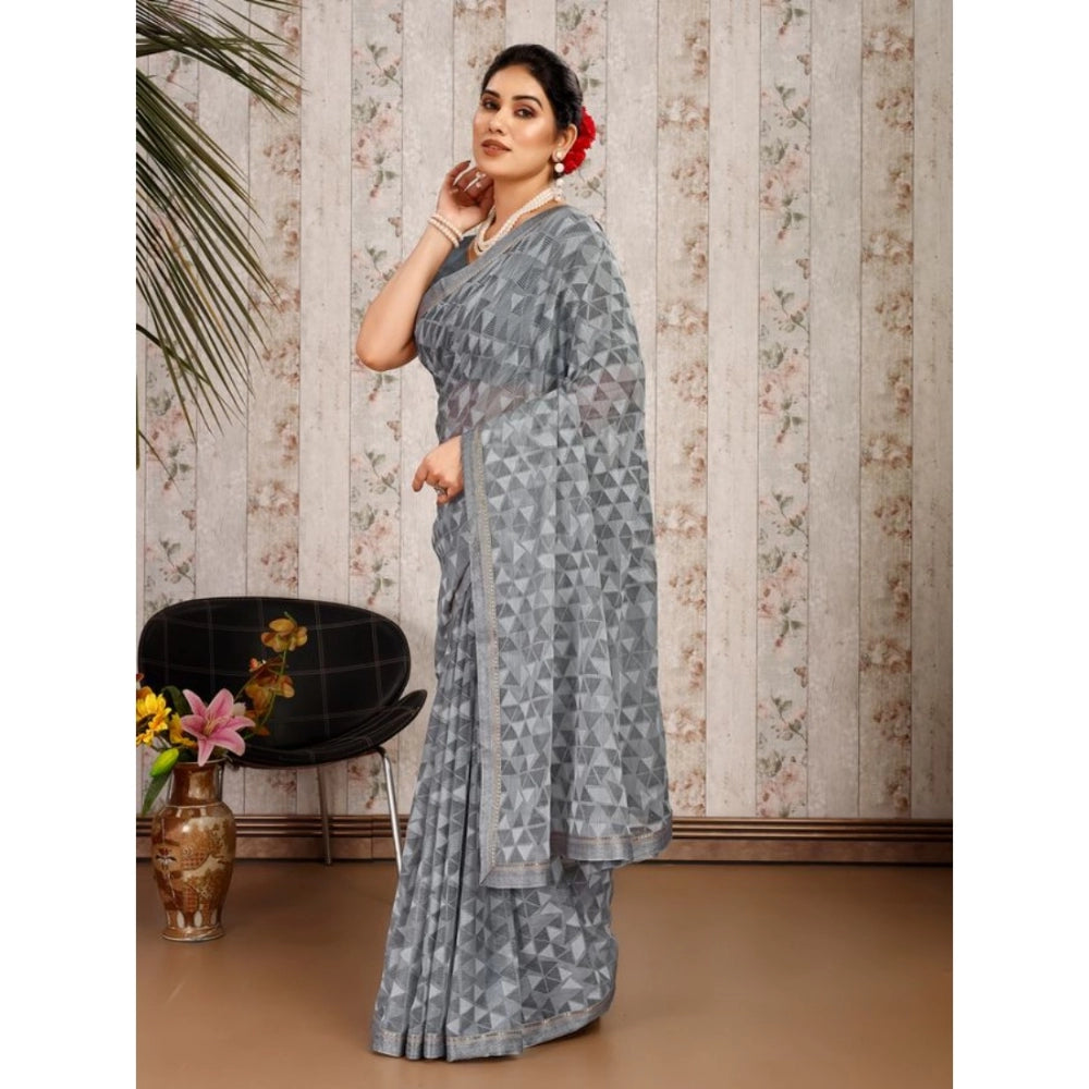 Elegant Zomto Printed Saree With Blouse Piece