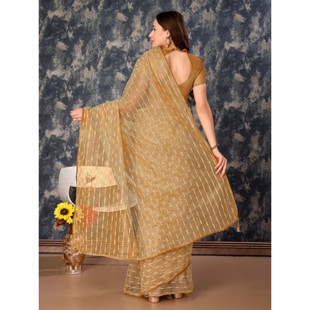 Sensational Linen Line Saree With Blouse Piece