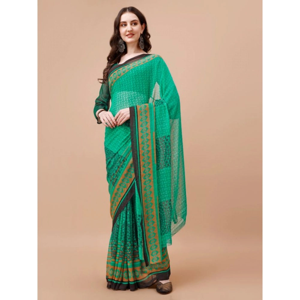 Fashionable Weightless Floral Printed Saree With Blouse Piece