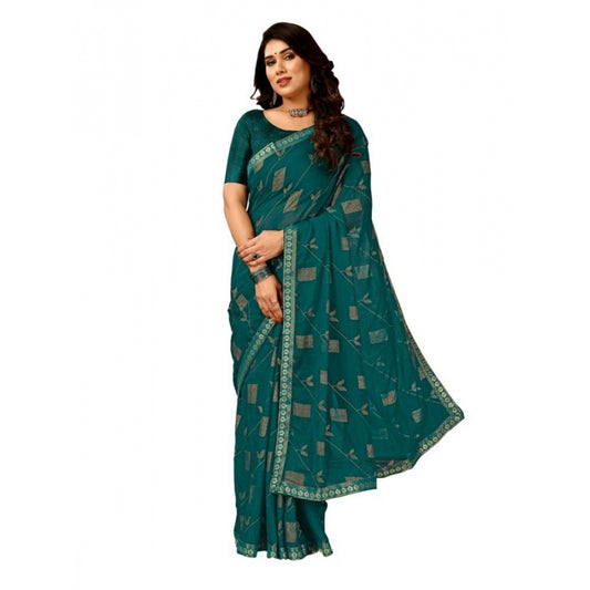 Versatile Zomto Patta Chiffon Saree With Blouse Piece