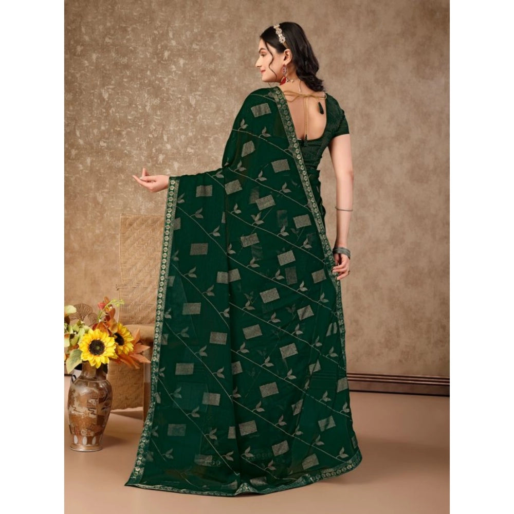 Versatile Zomto Patta Chiffon Saree With Blouse Piece