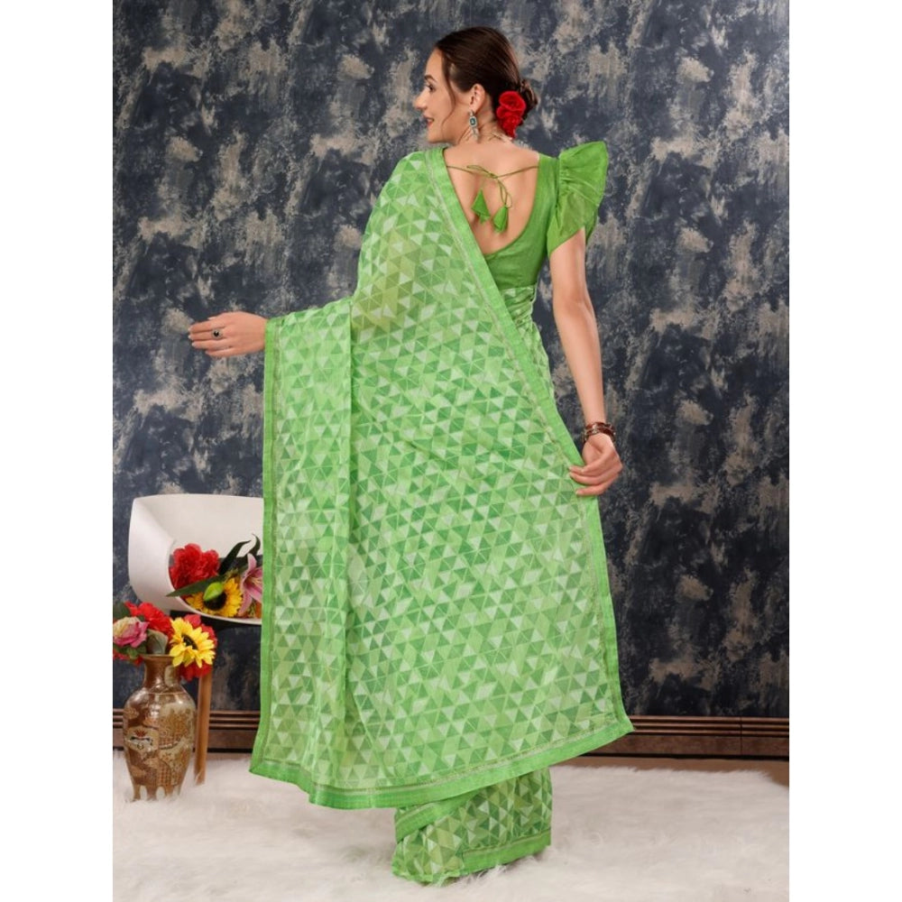 Elegant Zomto Printed Saree With Blouse Piece