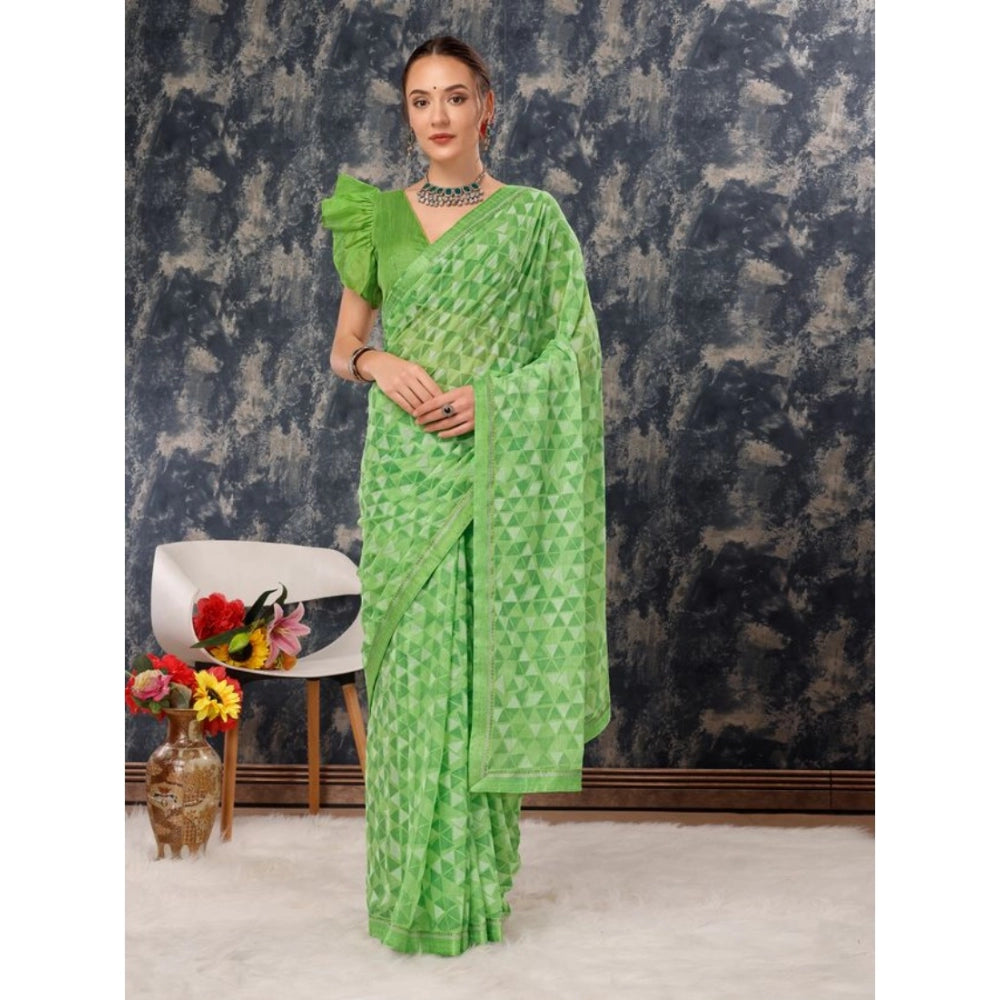 Elegant Zomto Printed Saree With Blouse Piece