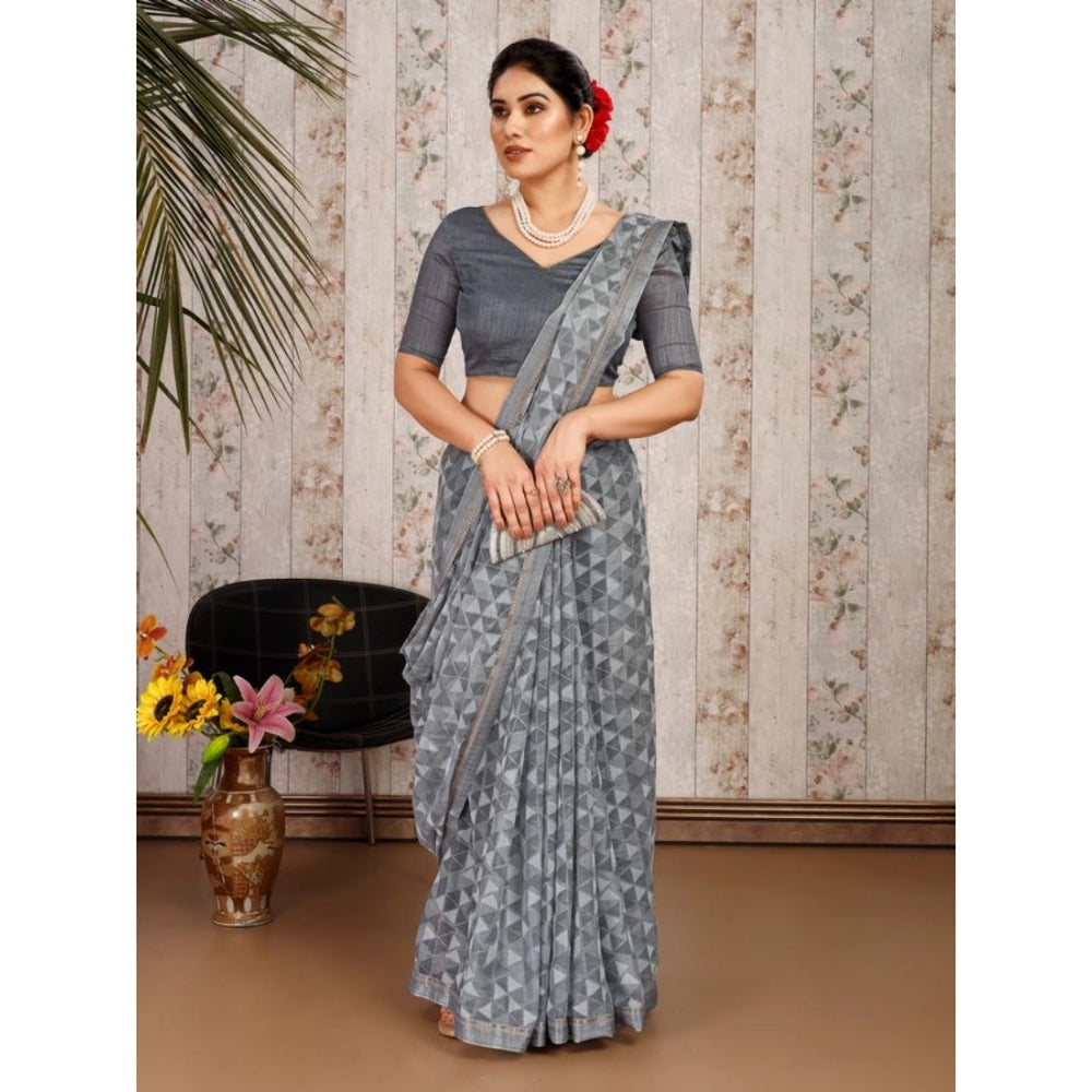 Elegant Zomto Printed Saree With Blouse Piece