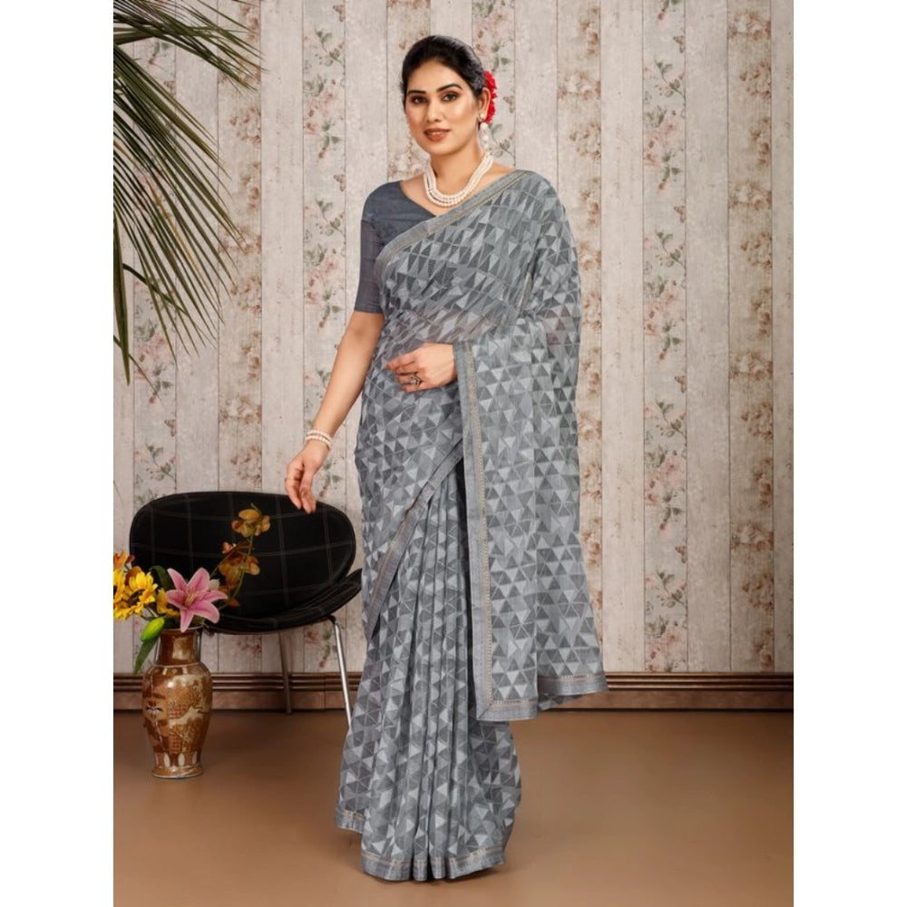 Elegant Zomto Printed Saree With Blouse Piece