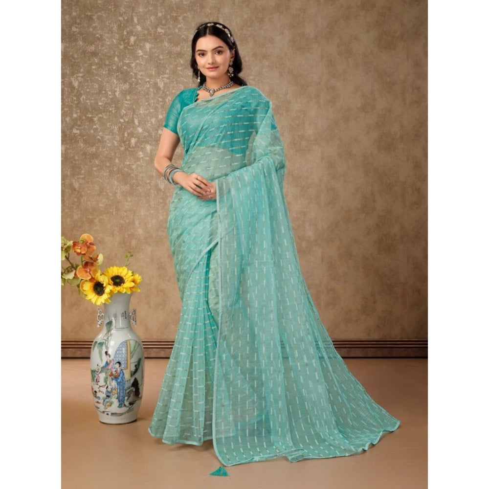 Sensational Linen Line Saree With Blouse Piece