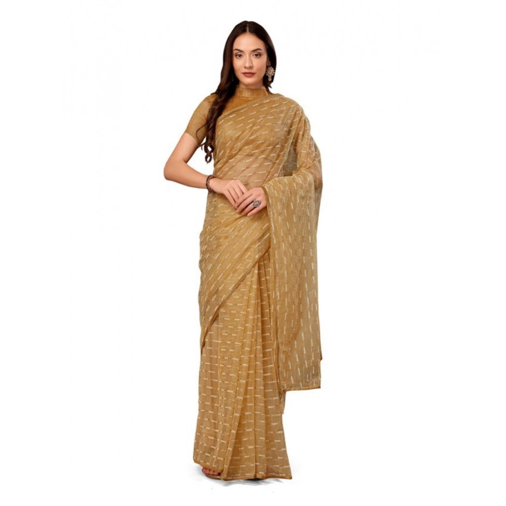 Sensational Linen Line Saree With Blouse Piece