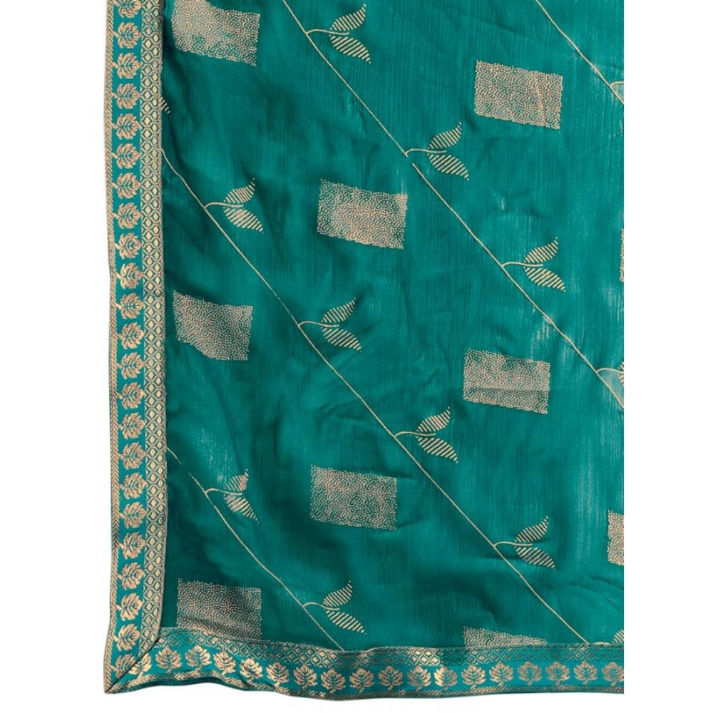 Versatile Zomto Patta Chiffon Saree With Blouse Piece