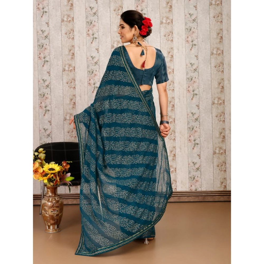 Ethnic Zomto Bandhani Saree With Blouse Piece