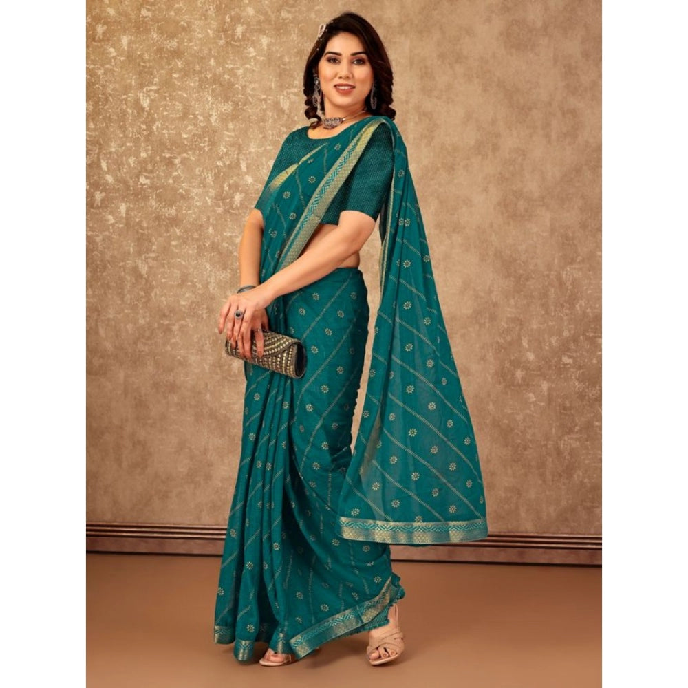 Ethnic Zomto Bandhani Saree With Blouse Piece