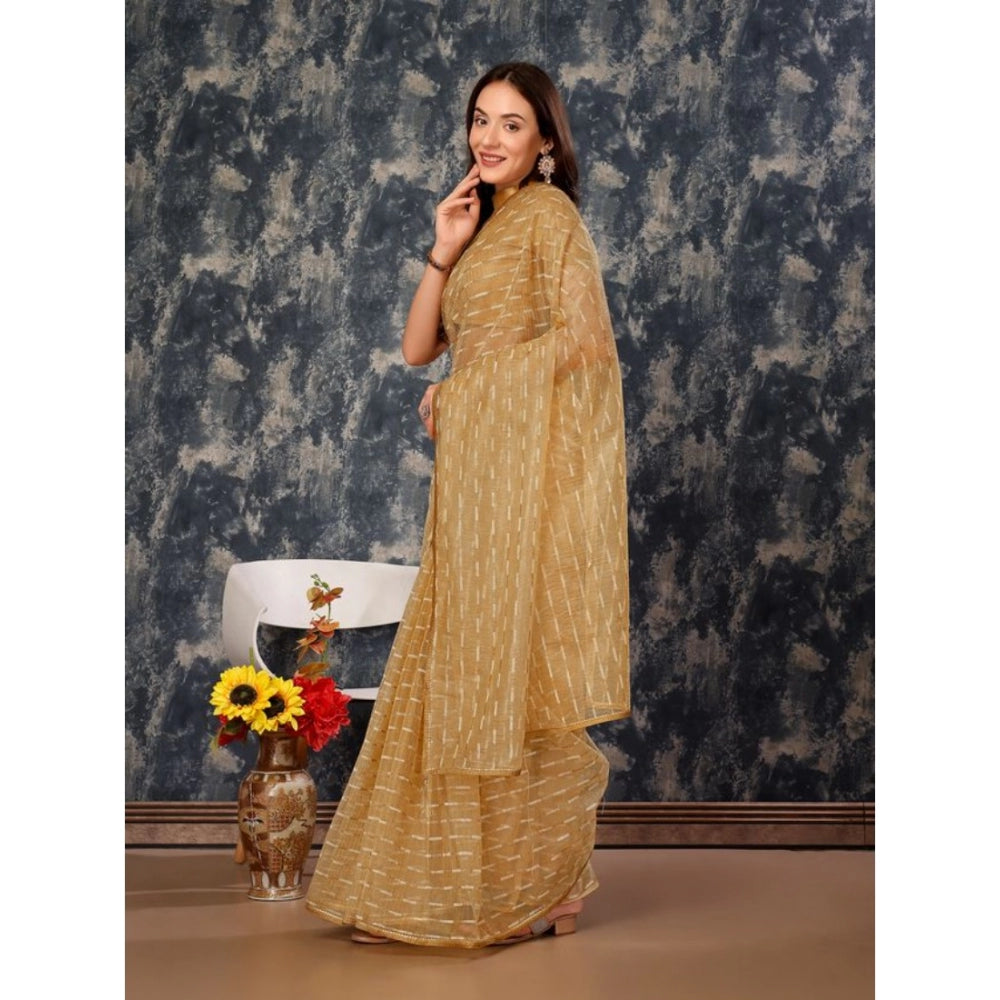 Sensational Linen Line Saree With Blouse Piece