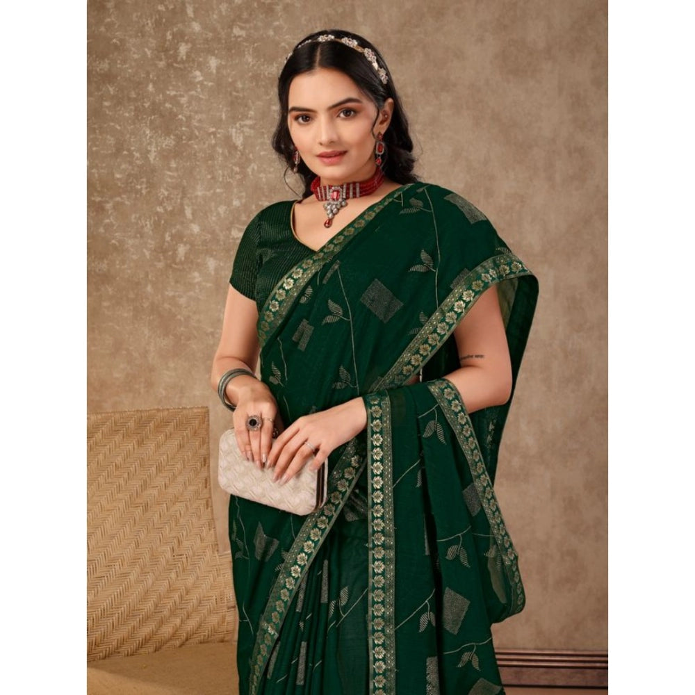 Versatile Zomto Patta Chiffon Saree With Blouse Piece