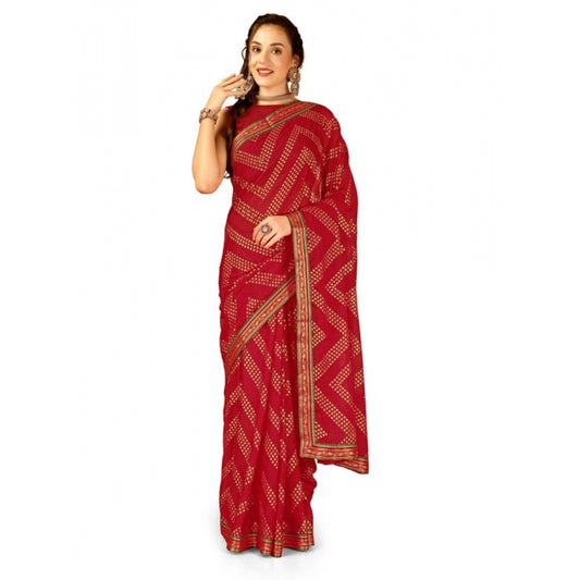 Elegant Zomto Zig Zag Saree With Blouse Piece