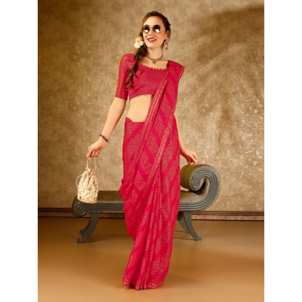 Ethnic Zomto Bandhani Saree With Blouse Piece