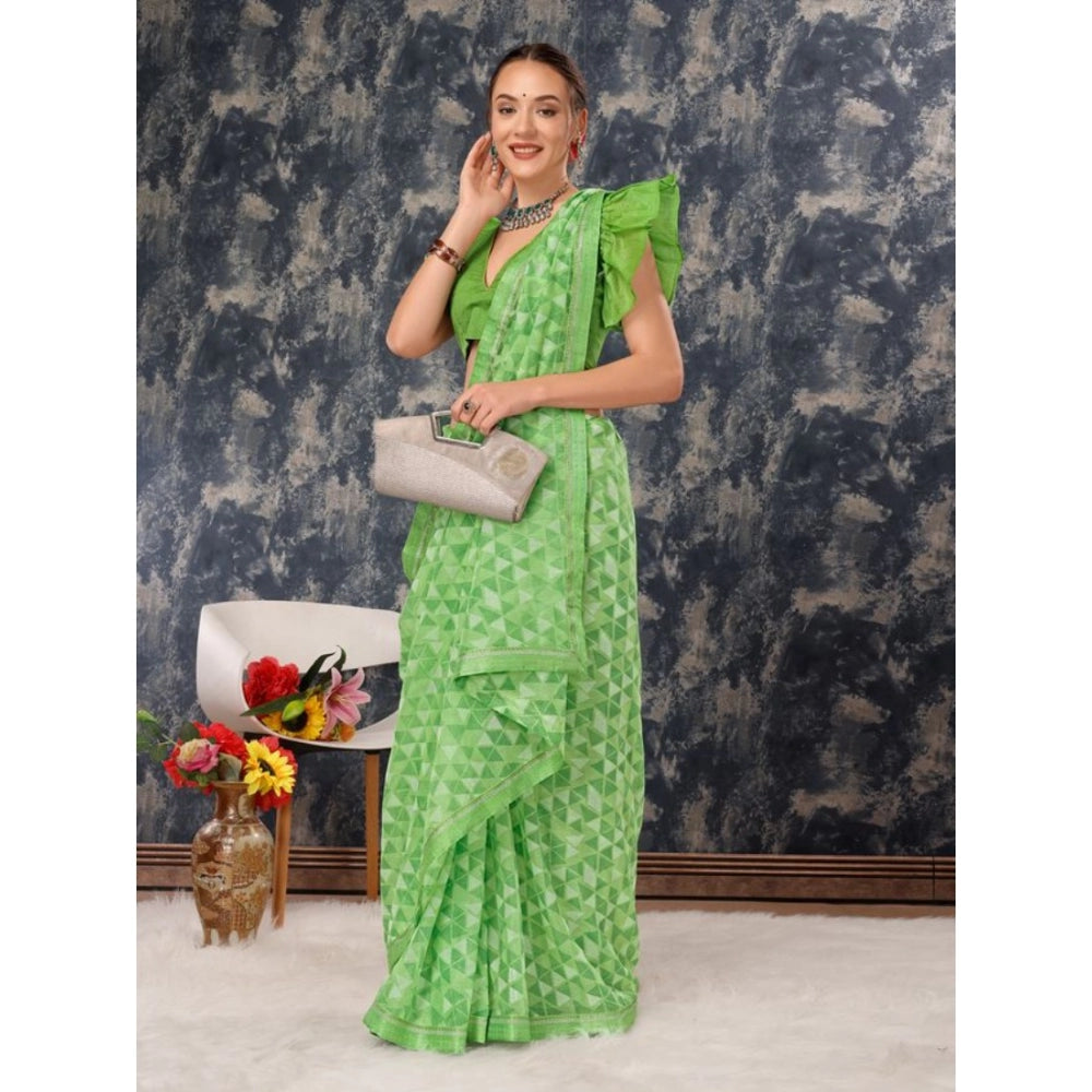 Elegant Zomto Printed Saree With Blouse Piece