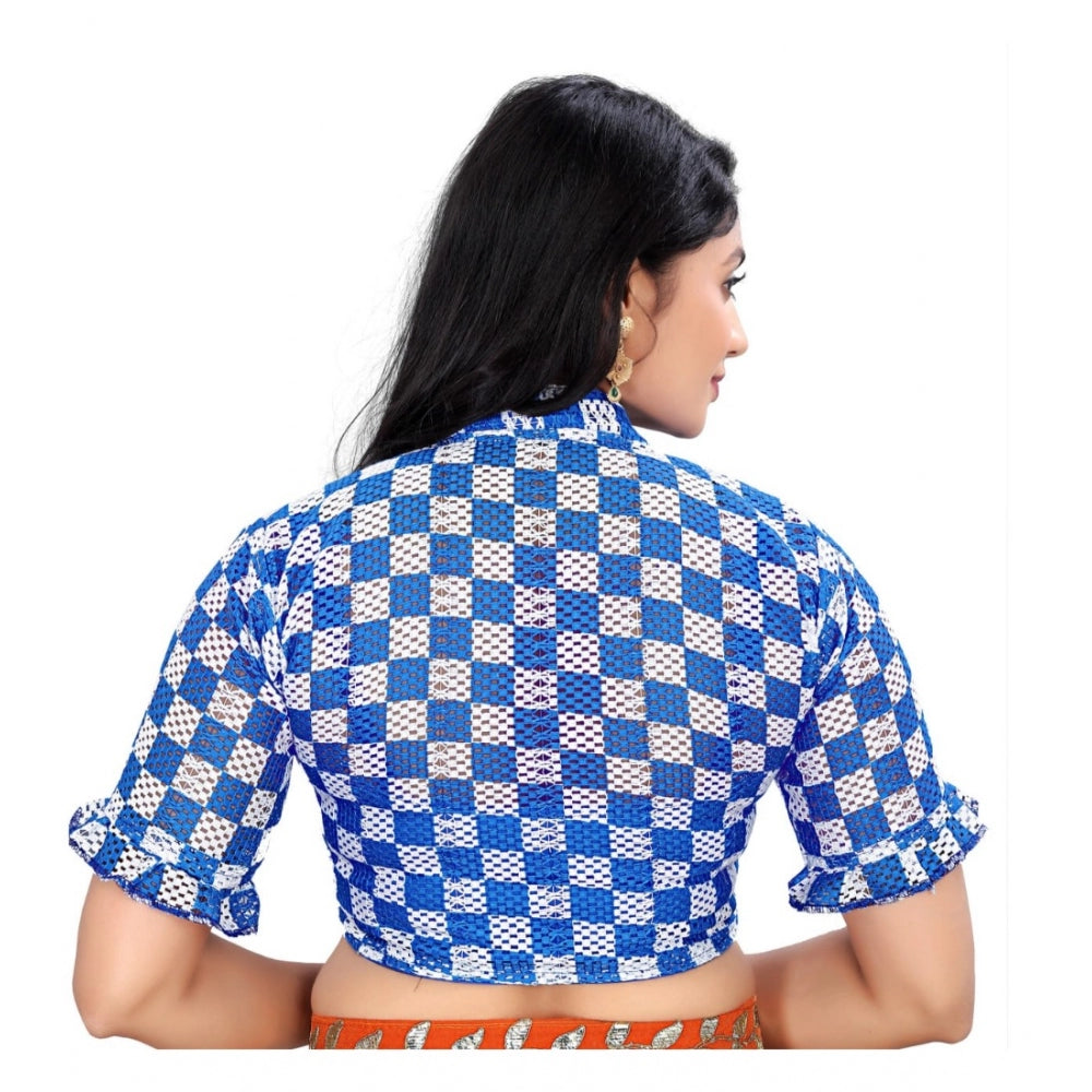 Attractive Cotton Blend Checks Readymade Blouse