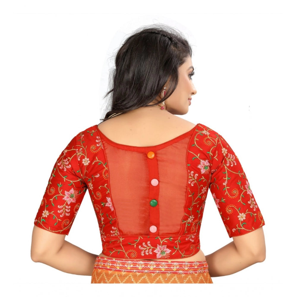 Stylish Satin Floral Readymade Blouse