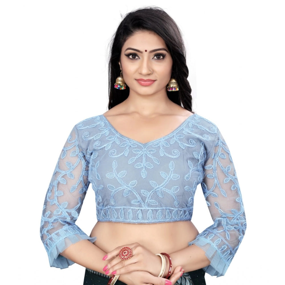 Pretty Nylon Net Embroidered Readymade Blouse