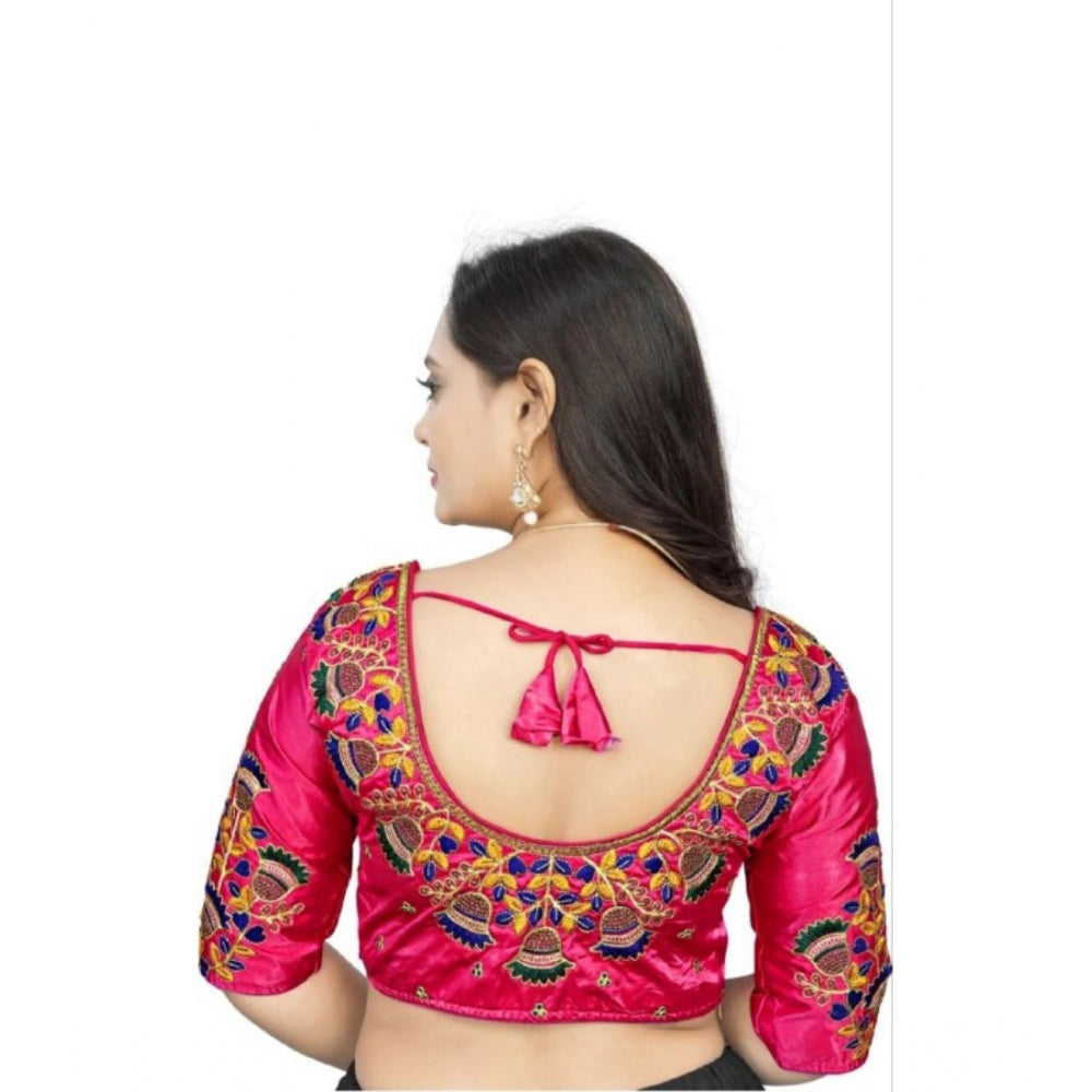 Beautiful Malai Silk Floral Readymade Blouse