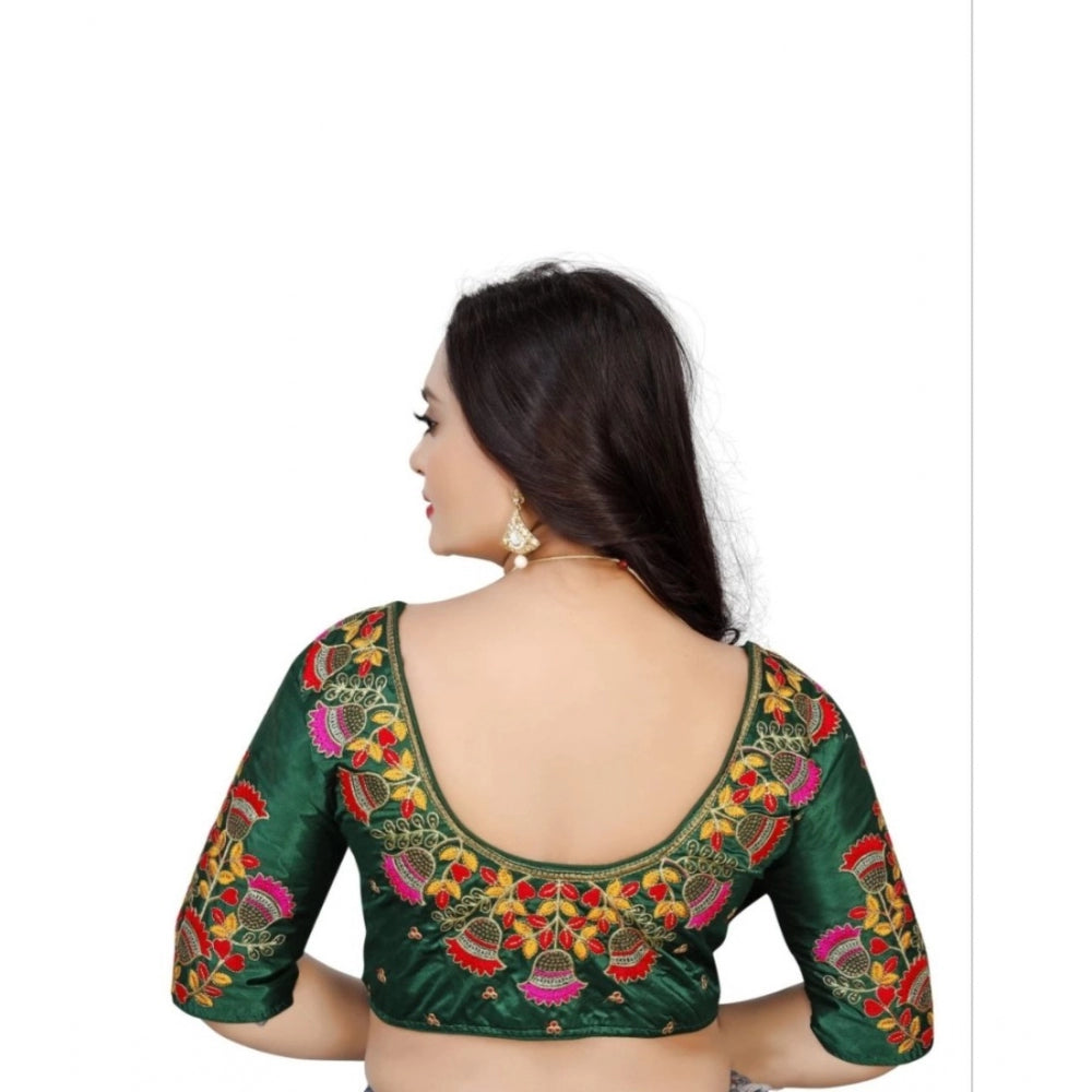 Beautiful Malai Silk Floral Readymade Blouse