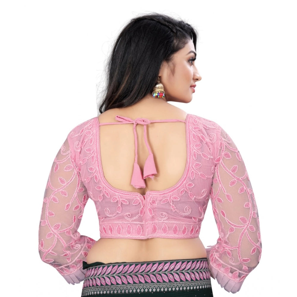 Pretty Nylon Net Embroidered Readymade Blouse