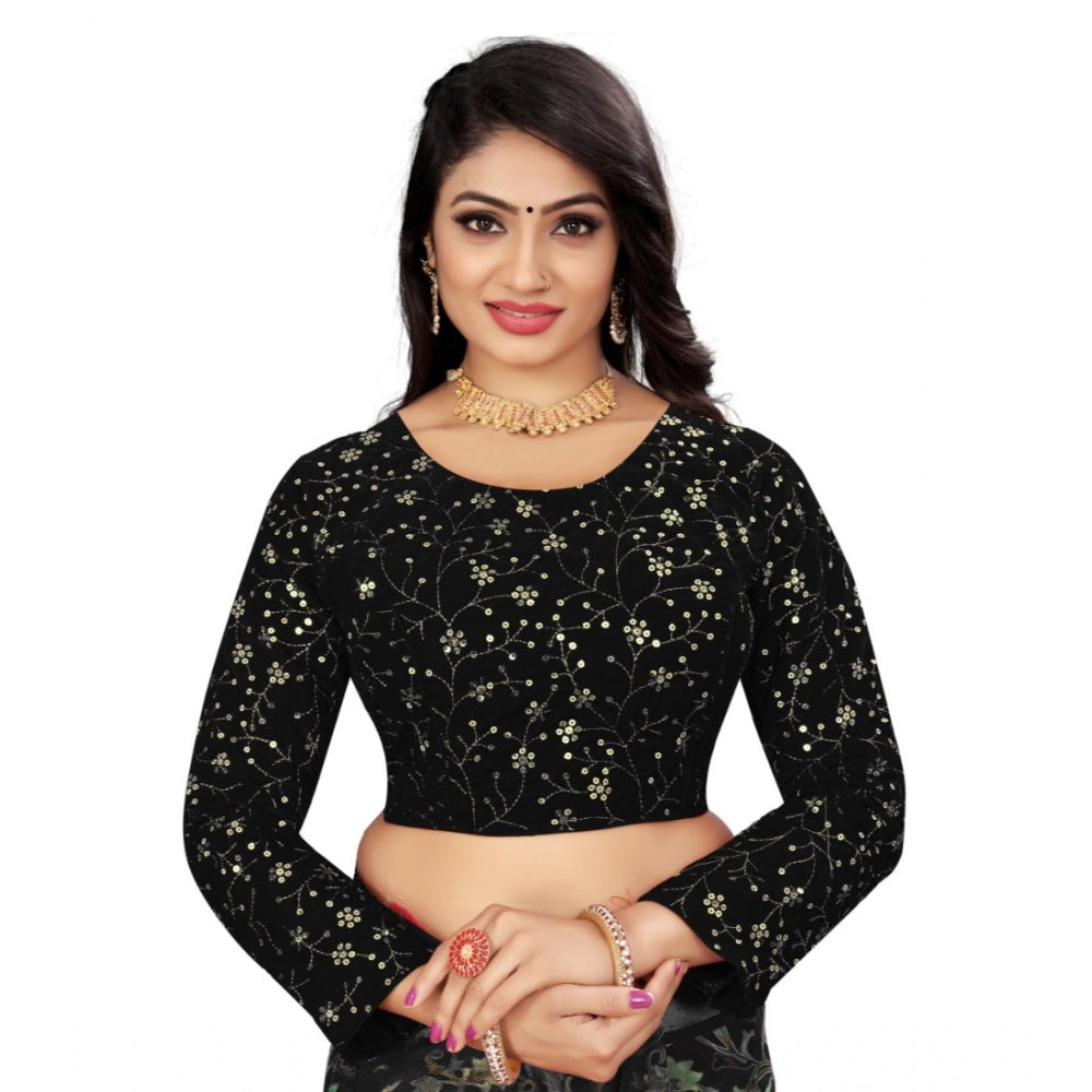 Sensational Velvet Embroidered Readymade Blouse