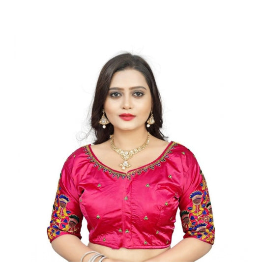 Beautiful Malai Silk Floral Readymade Blouse