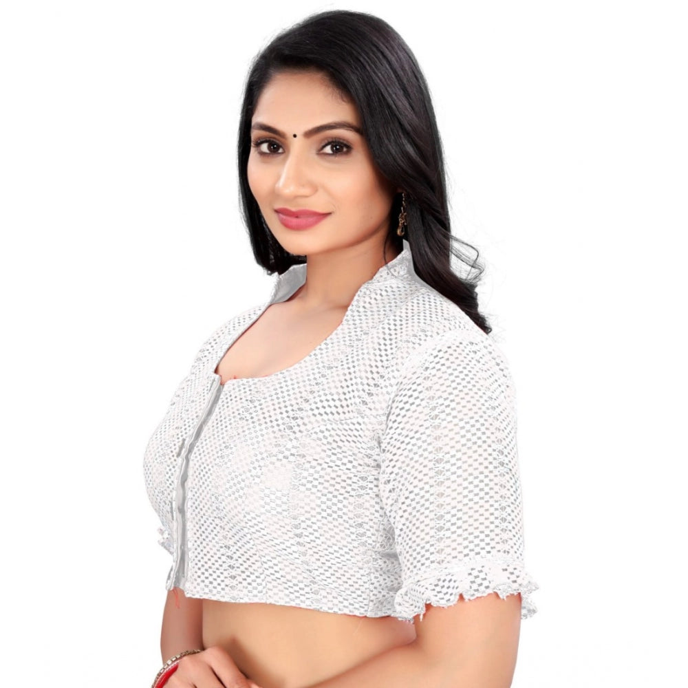 Attractive Cotton Blend Checks Readymade Blouse