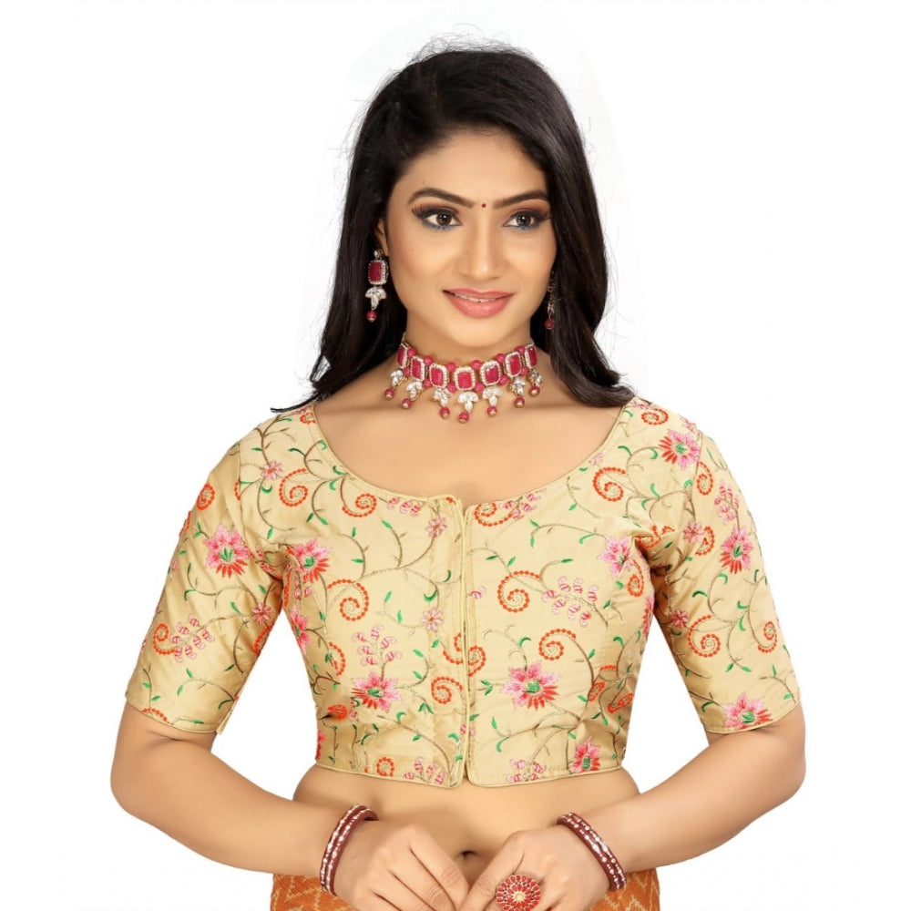 Stylish Satin Floral Readymade Blouse