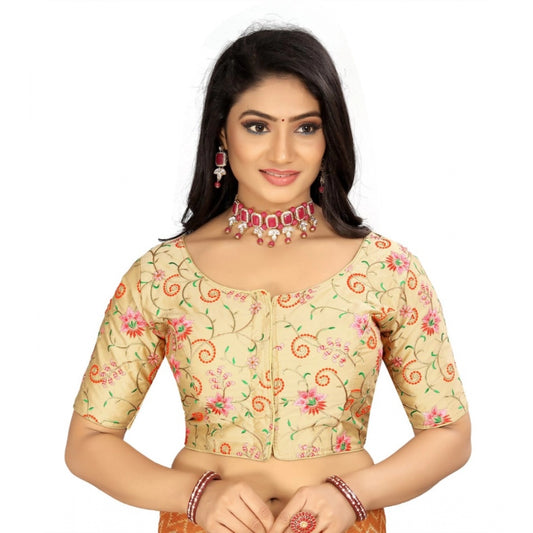 Stylish Satin Floral Readymade Blouse