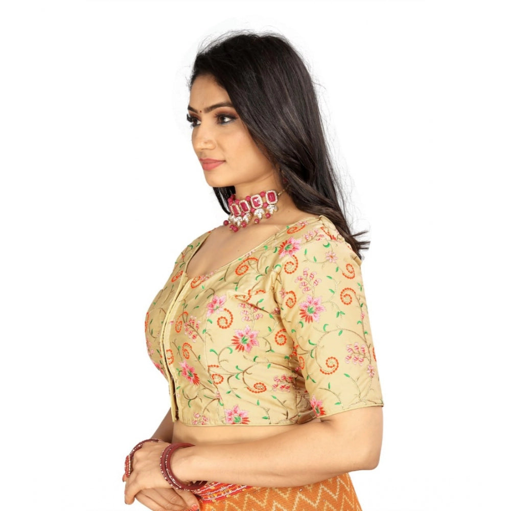 Stylish Satin Floral Readymade Blouse