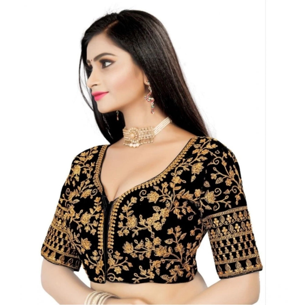 Sensational Velvet Embroidered Readymade Blouse