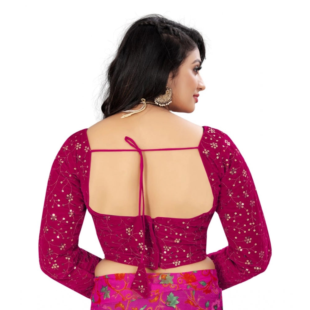 Sensational Velvet Embroidered Readymade Blouse