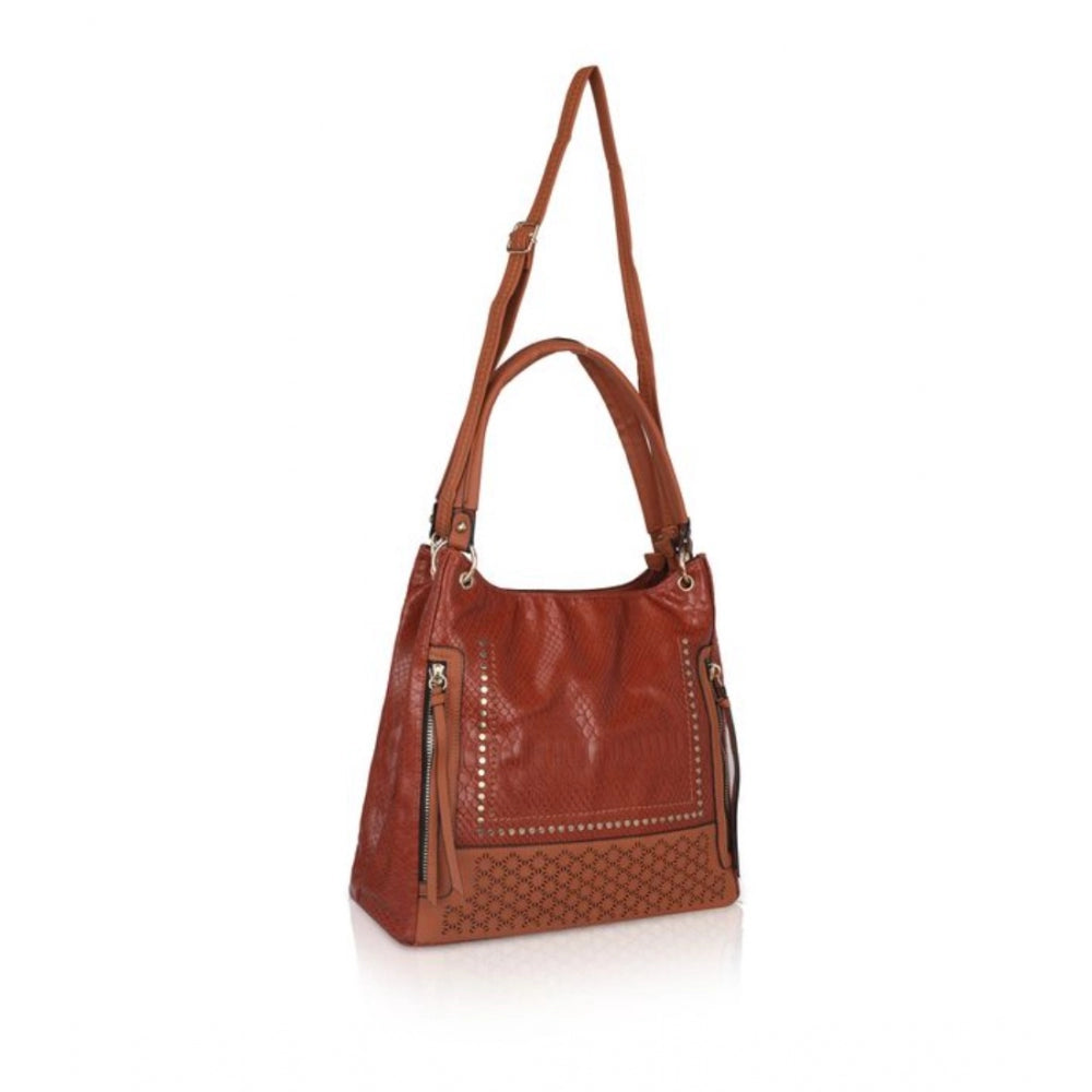 Attractive Women's Faux Leather Textured Tote Bag