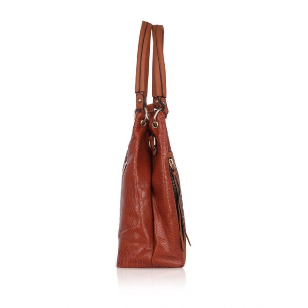 Attractive Women's Faux Leather Textured Tote Bag