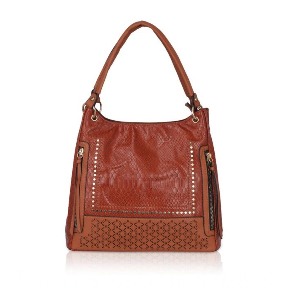 Attractive Women's Faux Leather Textured Tote Bag