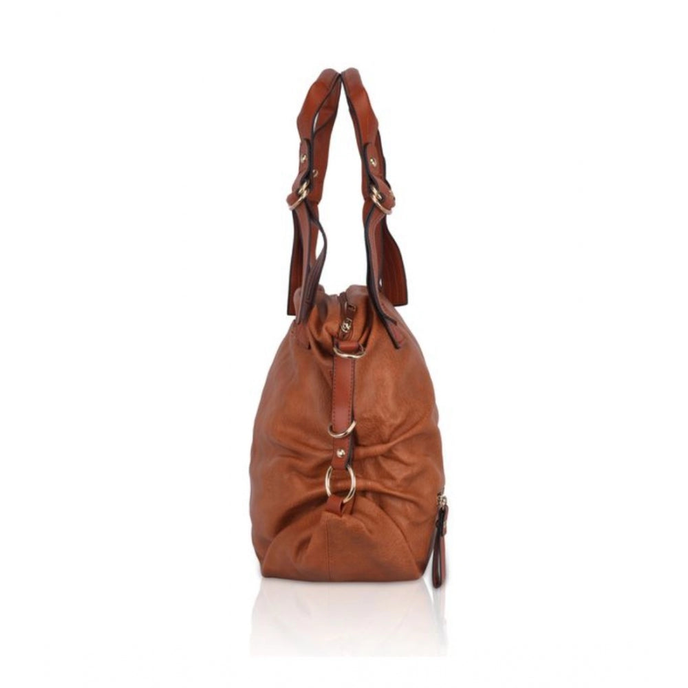 Graceful Women's Faux Leather Solid Tote Bag