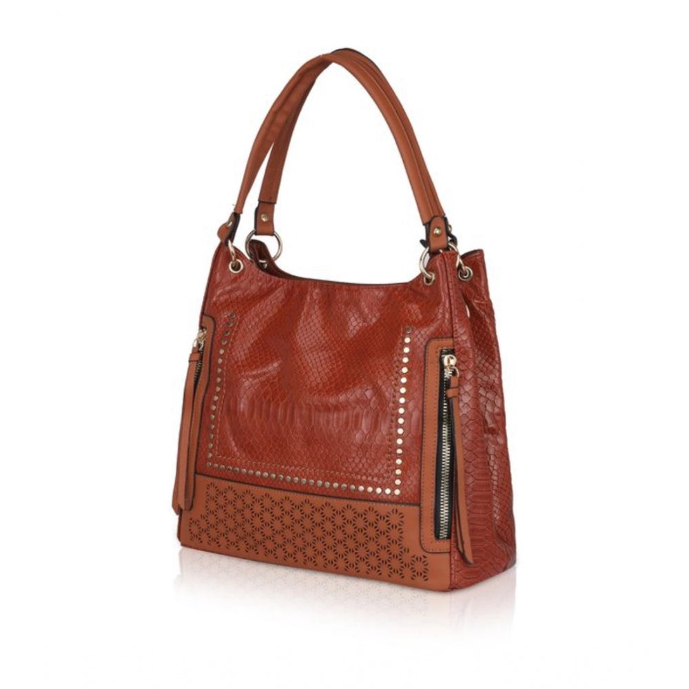 Attractive Women's Faux Leather Textured Tote Bag