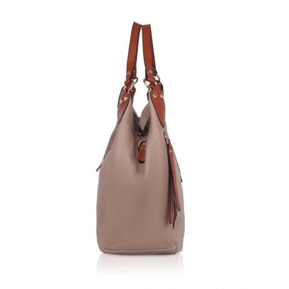 Graceful Women's Faux Leather Solid Tote Bag